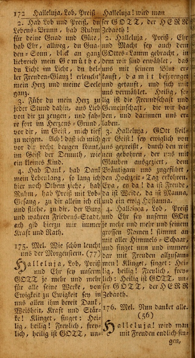 Das Kleine Davidische Psalterspiel der Kinder Zions: von alten und neuen auserlesenen Geistes-Gesängen allen wahren heils-begierigen säuglingen der weisheit, infonderheit aber denen Gemeinden ... page 172