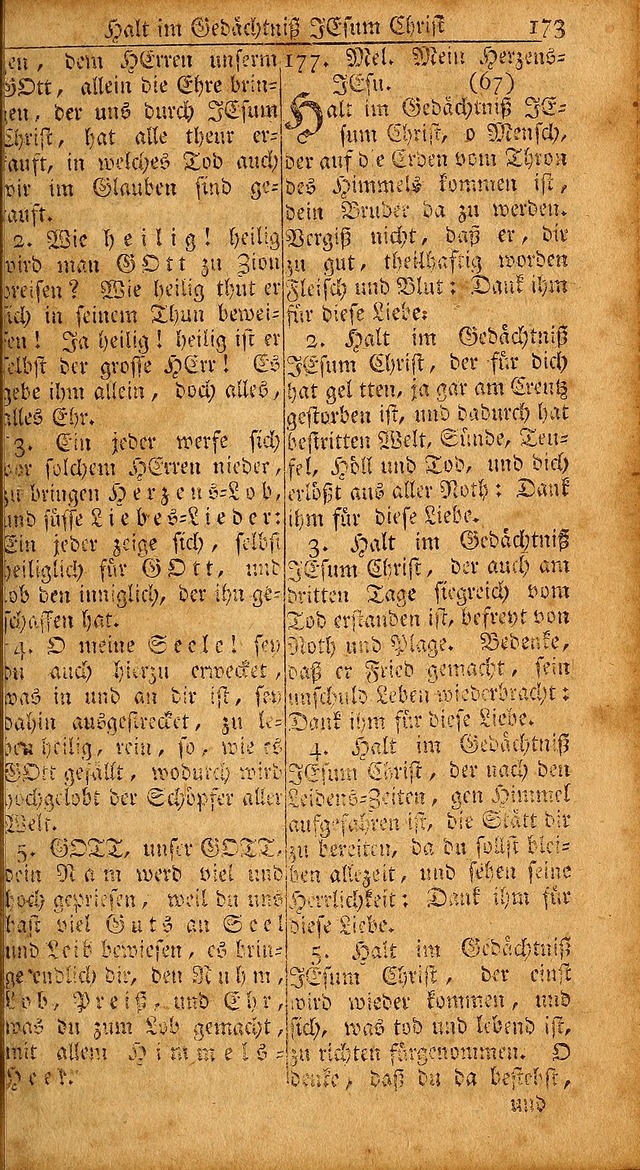 Das Kleine Davidische Psalterspiel der Kinder Zions: von alten und neuen auserlesenen Geistes-Gesängen allen wahren heils-begierigen säuglingen der weisheit, infonderheit aber denen Gemeinden ... page 173