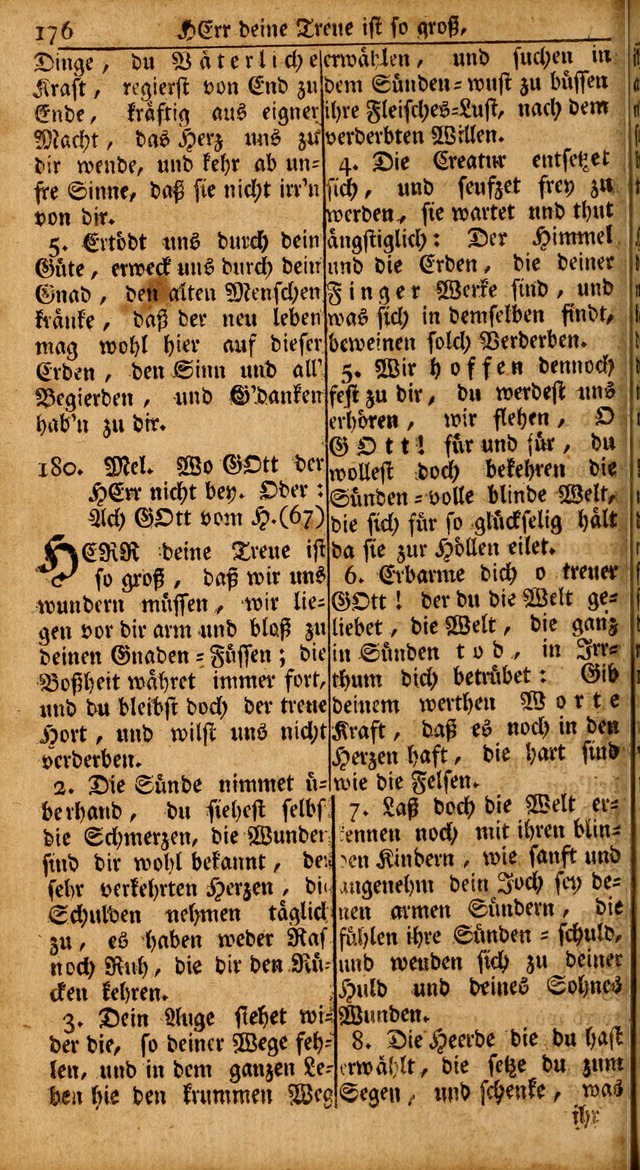 Das Kleine Davidische Psalterspiel der Kinder Zions: von alten und neuen auserlesenen Geistes-Gesängen allen wahren heils-begierigen säuglingen der weisheit, infonderheit aber denen Gemeinden ... page 176