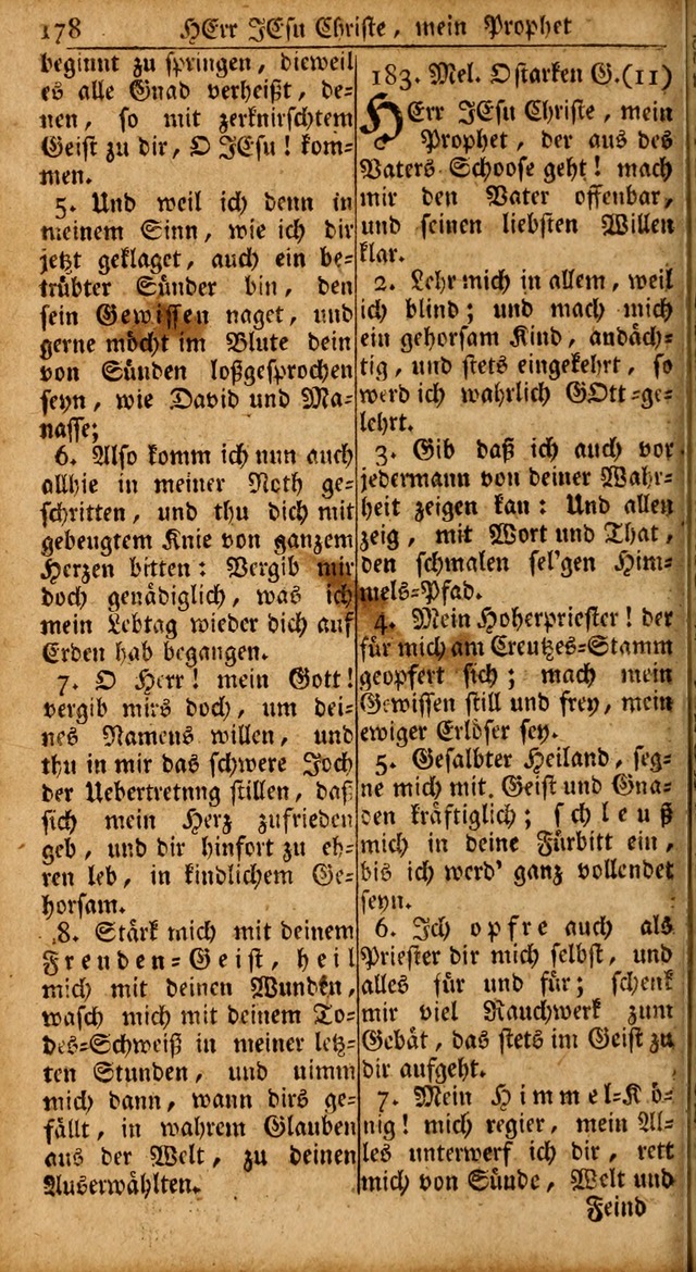 Das Kleine Davidische Psalterspiel der Kinder Zions: von alten und neuen auserlesenen Geistes-Gesängen allen wahren heils-begierigen säuglingen der weisheit, infonderheit aber denen Gemeinden ... page 178