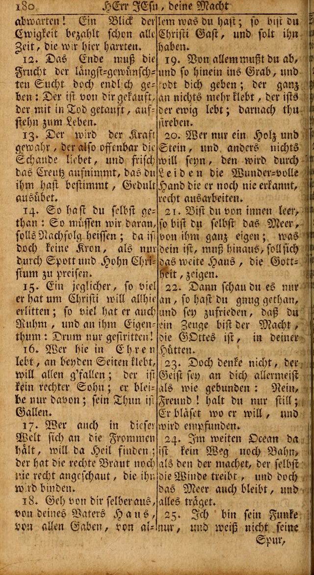 Das Kleine Davidische Psalterspiel der Kinder Zions: von alten und neuen auserlesenen Geistes-Gesängen allen wahren heils-begierigen säuglingen der weisheit, infonderheit aber denen Gemeinden ... page 180