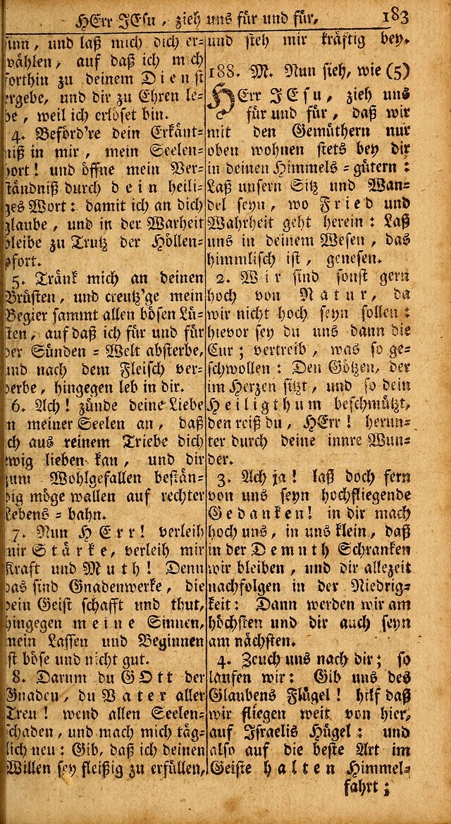 Das Kleine Davidische Psalterspiel der Kinder Zions: von alten und neuen auserlesenen Geistes-Gesängen allen wahren heils-begierigen säuglingen der weisheit, infonderheit aber denen Gemeinden ... page 183