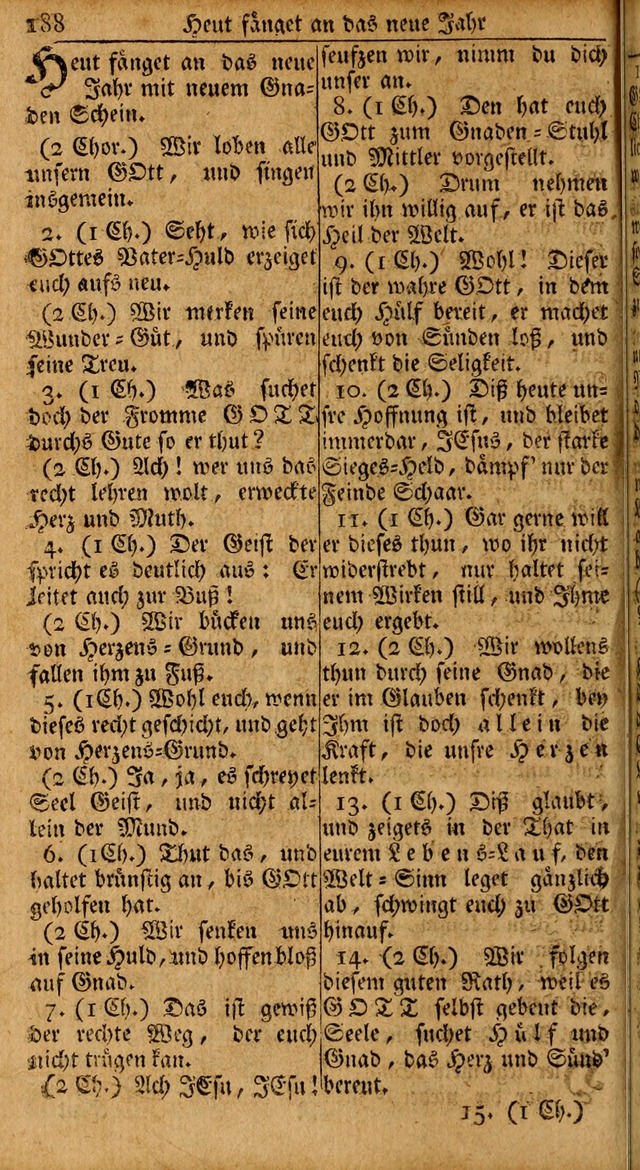 Das Kleine Davidische Psalterspiel der Kinder Zions: von alten und neuen auserlesenen Geistes-Gesängen allen wahren heils-begierigen säuglingen der weisheit, infonderheit aber denen Gemeinden ... page 188