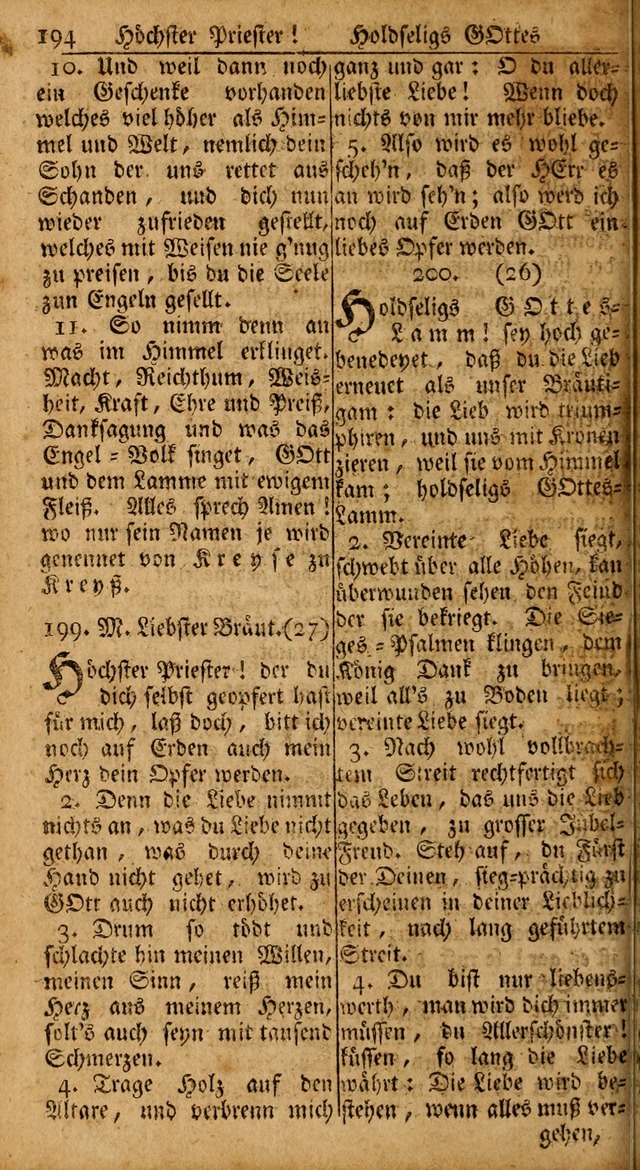 Das Kleine Davidische Psalterspiel der Kinder Zions: von alten und neuen auserlesenen Geistes-Gesängen allen wahren heils-begierigen säuglingen der weisheit, infonderheit aber denen Gemeinden ... page 194