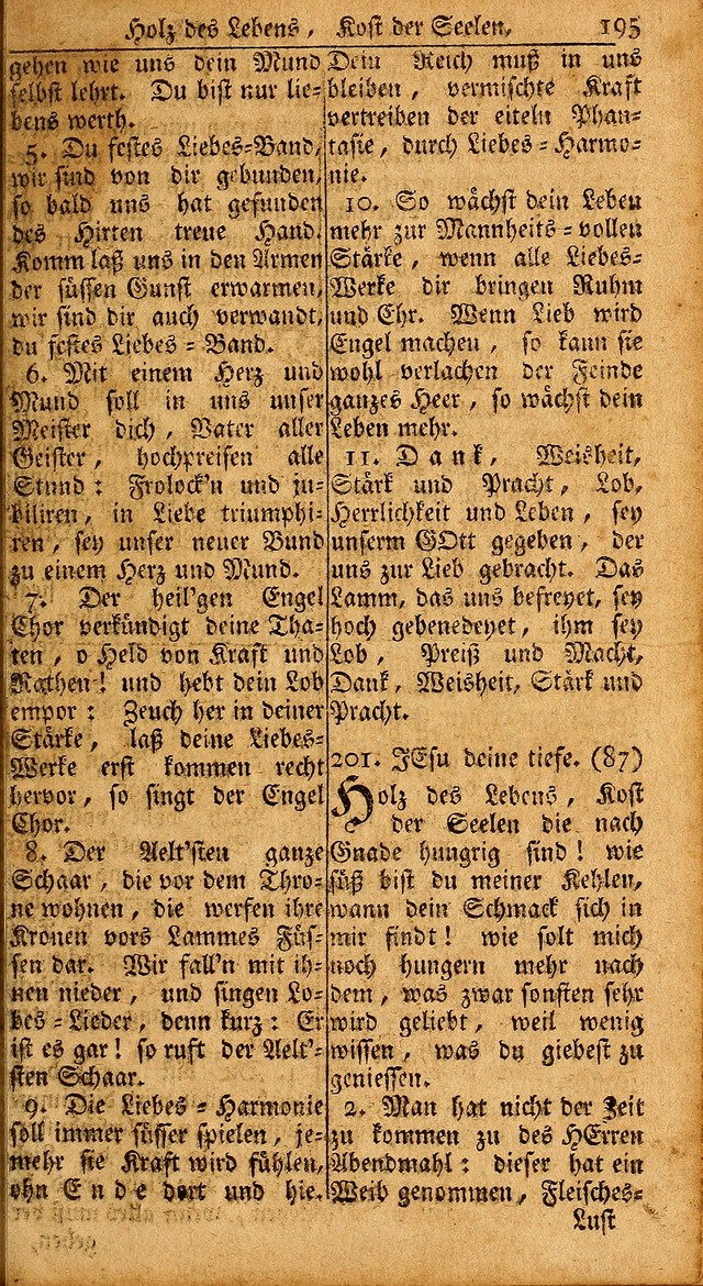 Das Kleine Davidische Psalterspiel der Kinder Zions: von alten und neuen auserlesenen Geistes-Gesängen allen wahren heils-begierigen säuglingen der weisheit, infonderheit aber denen Gemeinden ... page 195