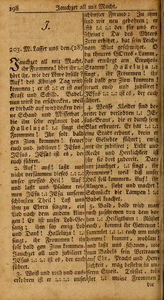 Das Kleine Davidische Psalterspiel der Kinder Zions: von alten und neuen auserlesenen Geistes-Gesängen allen wahren heils-begierigen säuglingen der weisheit, infonderheit aber denen Gemeinden ... page 198