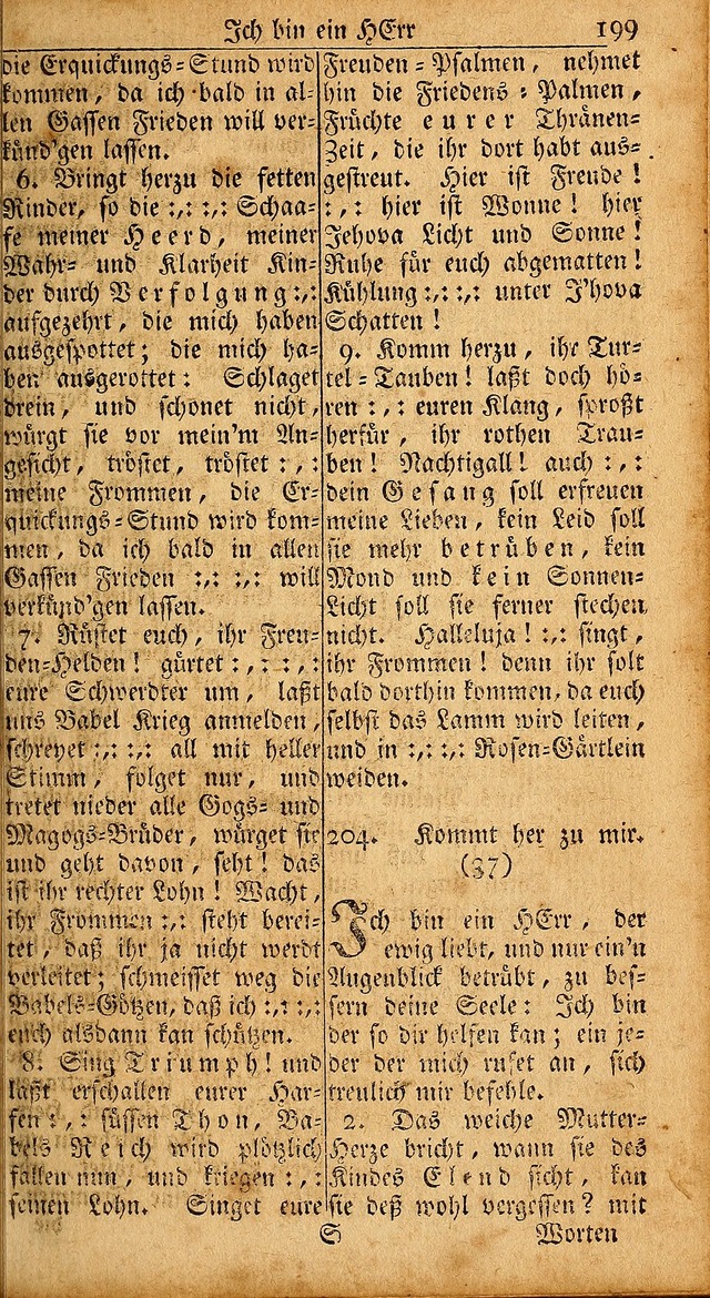 Das Kleine Davidische Psalterspiel der Kinder Zions: von alten und neuen auserlesenen Geistes-Gesängen allen wahren heils-begierigen säuglingen der weisheit, infonderheit aber denen Gemeinden ... page 199