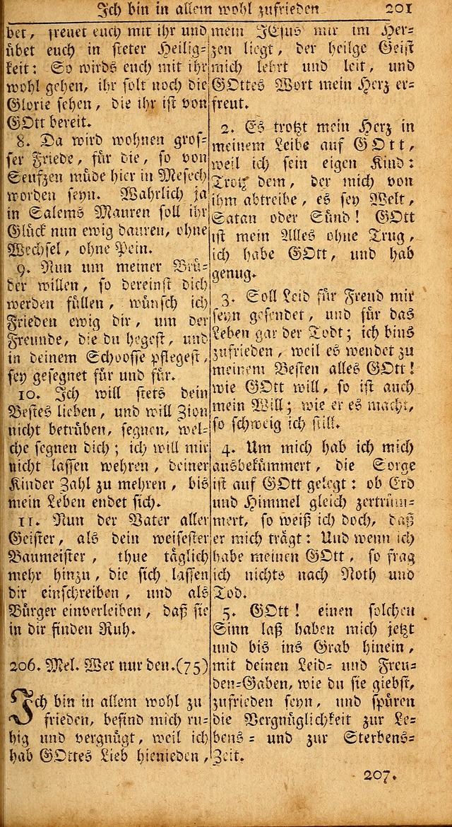 Das Kleine Davidische Psalterspiel der Kinder Zions: von alten und neuen auserlesenen Geistes-Gesängen allen wahren heils-begierigen säuglingen der weisheit, infonderheit aber denen Gemeinden ... page 201