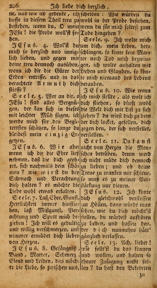 Das Kleine Davidische Psalterspiel der Kinder Zions: von alten und neuen auserlesenen Geistes-Gesängen allen wahren heils-begierigen säuglingen der weisheit, infonderheit aber denen Gemeinden ... page 206