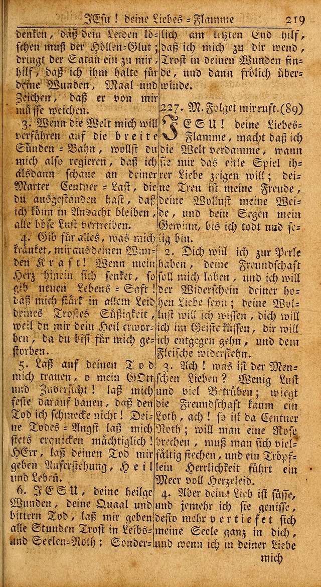 Das Kleine Davidische Psalterspiel der Kinder Zions: von alten und neuen auserlesenen Geistes-Gesängen allen wahren heils-begierigen säuglingen der weisheit, infonderheit aber denen Gemeinden ... page 219