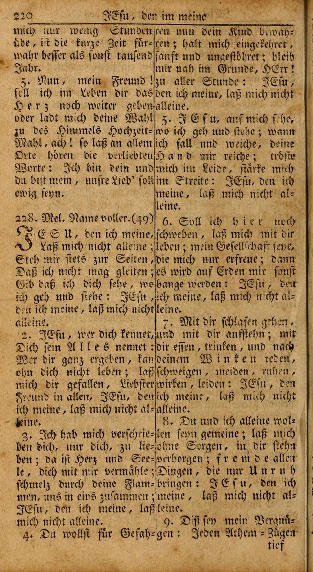 Das Kleine Davidische Psalterspiel der Kinder Zions: von alten und neuen auserlesenen Geistes-Gesängen allen wahren heils-begierigen säuglingen der weisheit, infonderheit aber denen Gemeinden ... page 220