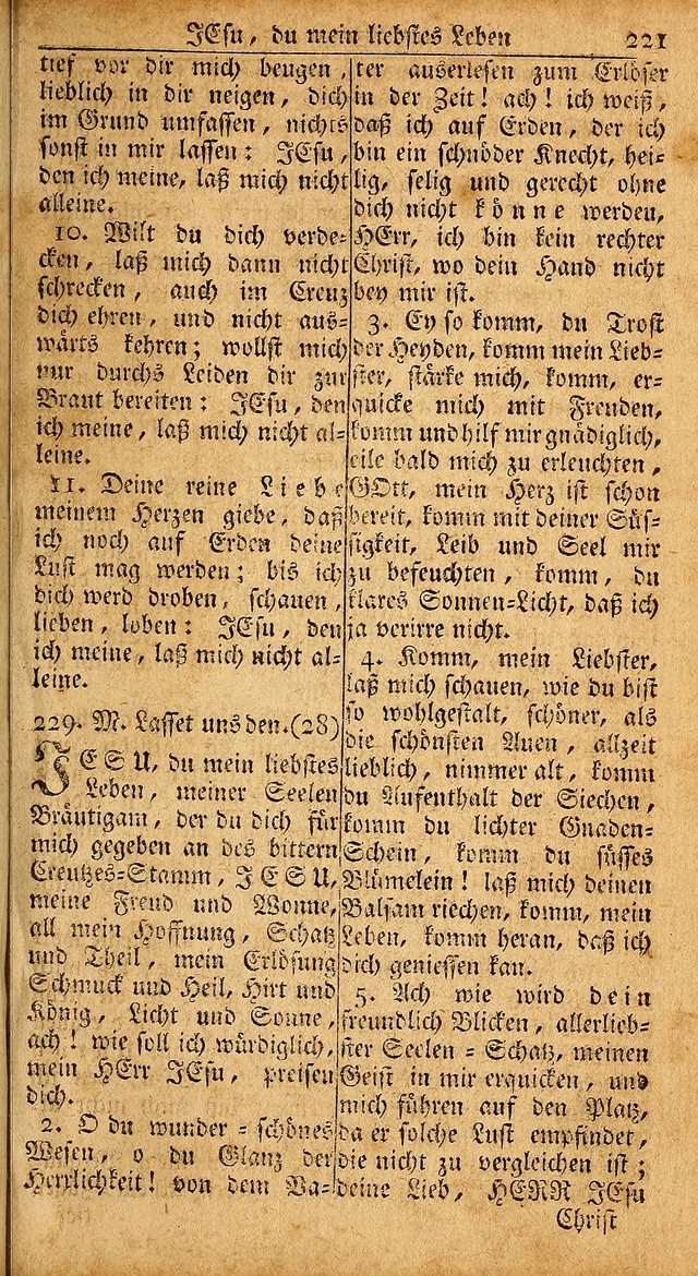 Das Kleine Davidische Psalterspiel der Kinder Zions: von alten und neuen auserlesenen Geistes-Gesängen allen wahren heils-begierigen säuglingen der weisheit, infonderheit aber denen Gemeinden ... page 221