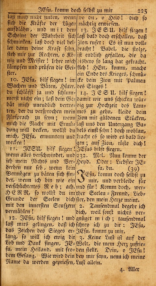 Das Kleine Davidische Psalterspiel der Kinder Zions: von alten und neuen auserlesenen Geistes-Gesängen allen wahren heils-begierigen säuglingen der weisheit, infonderheit aber denen Gemeinden ... page 225