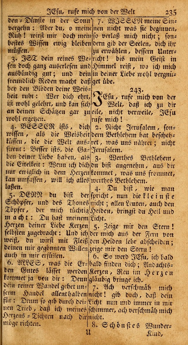 Das Kleine Davidische Psalterspiel der Kinder Zions: von alten und neuen auserlesenen Geistes-Gesängen allen wahren heils-begierigen säuglingen der weisheit, infonderheit aber denen Gemeinden ... page 235