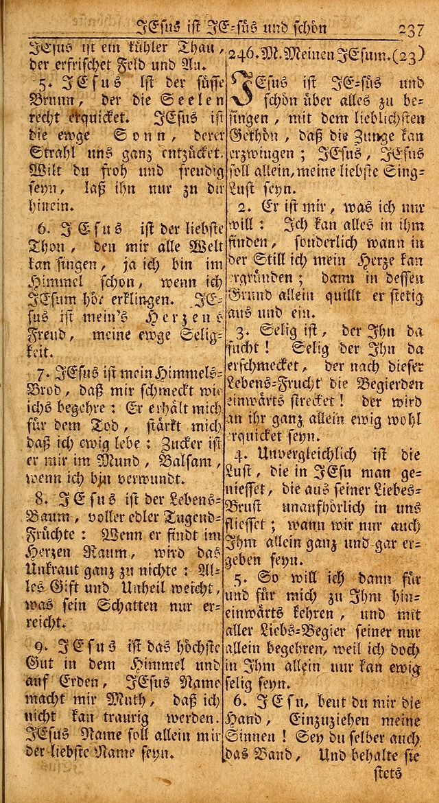 Das Kleine Davidische Psalterspiel der Kinder Zions: von alten und neuen auserlesenen Geistes-Gesängen allen wahren heils-begierigen säuglingen der weisheit, infonderheit aber denen Gemeinden ... page 237