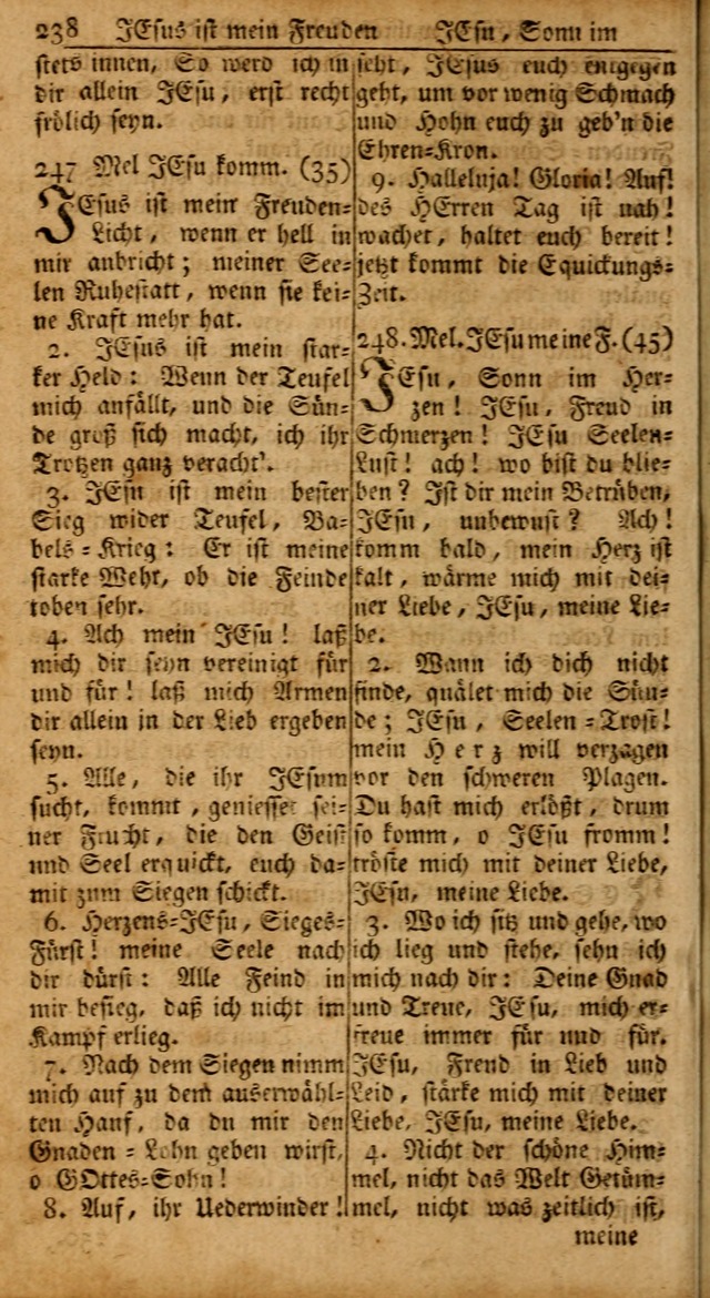 Das Kleine Davidische Psalterspiel der Kinder Zions: von alten und neuen auserlesenen Geistes-Gesängen allen wahren heils-begierigen säuglingen der weisheit, infonderheit aber denen Gemeinden ... page 238