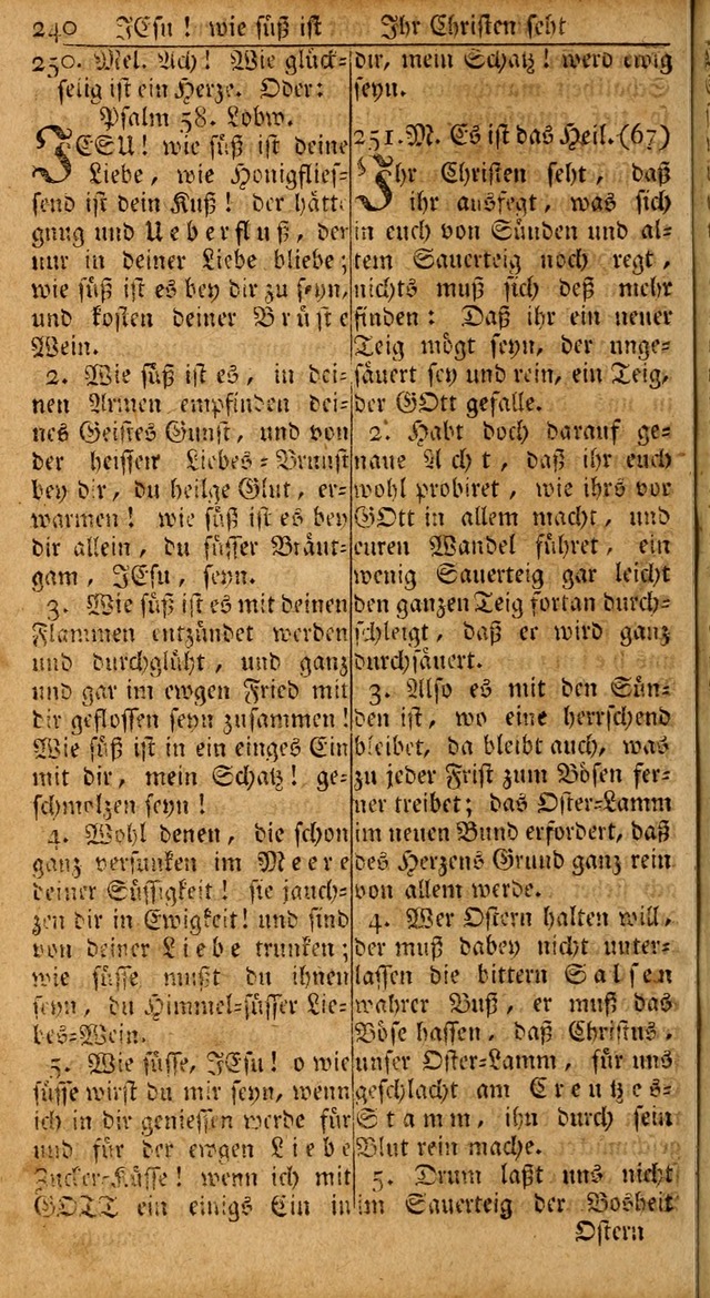 Das Kleine Davidische Psalterspiel der Kinder Zions: von alten und neuen auserlesenen Geistes-Gesängen allen wahren heils-begierigen säuglingen der weisheit, infonderheit aber denen Gemeinden ... page 240