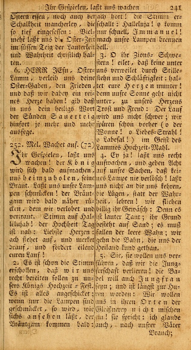 Das Kleine Davidische Psalterspiel der Kinder Zions: von alten und neuen auserlesenen Geistes-Gesängen allen wahren heils-begierigen säuglingen der weisheit, infonderheit aber denen Gemeinden ... page 241