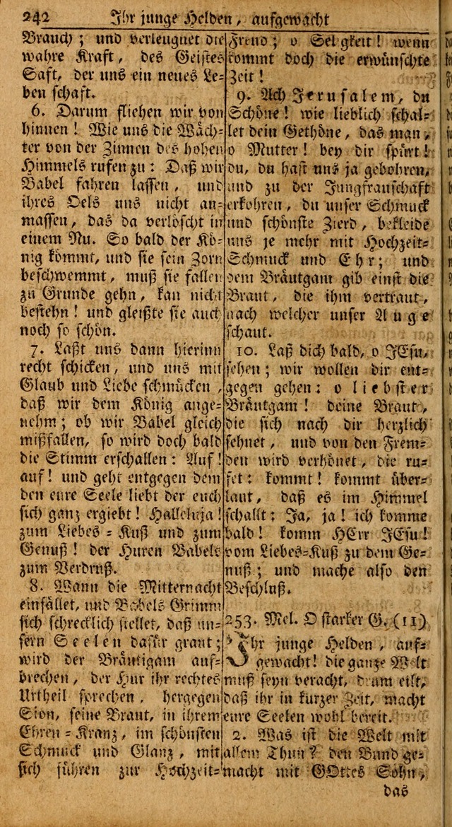 Das Kleine Davidische Psalterspiel der Kinder Zions: von alten und neuen auserlesenen Geistes-Gesängen allen wahren heils-begierigen säuglingen der weisheit, infonderheit aber denen Gemeinden ... page 242