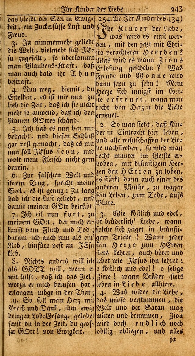 Das Kleine Davidische Psalterspiel der Kinder Zions: von alten und neuen auserlesenen Geistes-Gesängen allen wahren heils-begierigen säuglingen der weisheit, infonderheit aber denen Gemeinden ... page 243