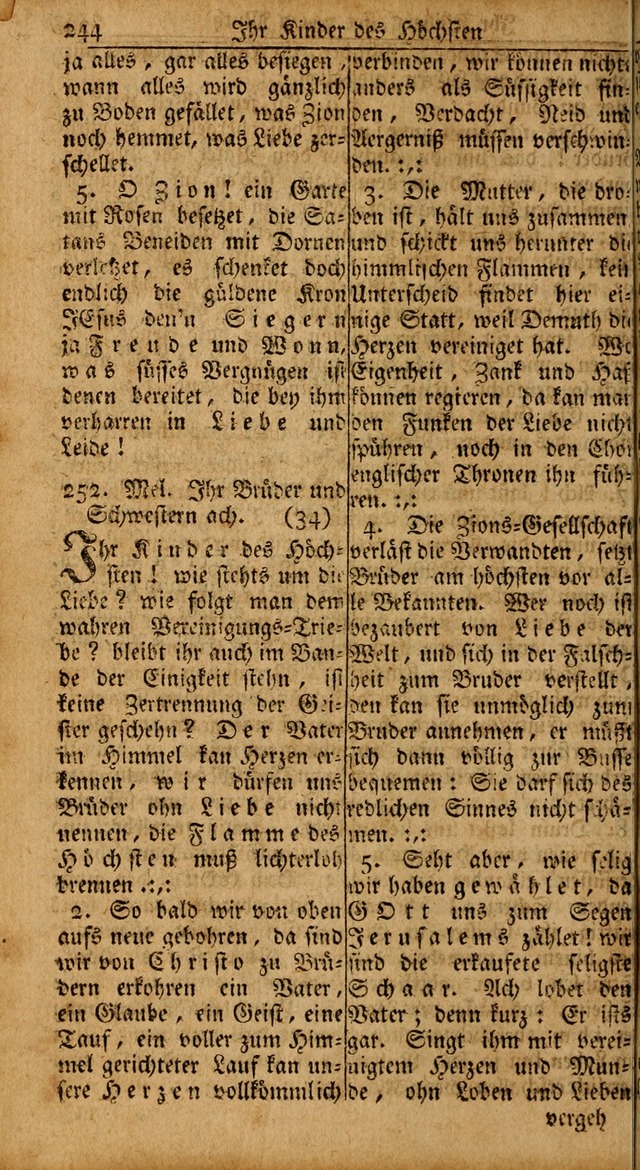 Das Kleine Davidische Psalterspiel der Kinder Zions: von alten und neuen auserlesenen Geistes-Gesängen allen wahren heils-begierigen säuglingen der weisheit, infonderheit aber denen Gemeinden ... page 244