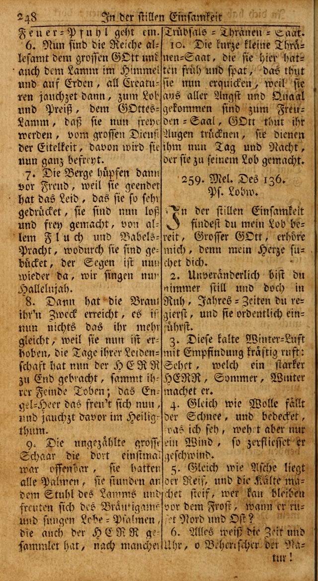 Das Kleine Davidische Psalterspiel der Kinder Zions: von alten und neuen auserlesenen Geistes-Gesängen allen wahren heils-begierigen säuglingen der weisheit, infonderheit aber denen Gemeinden ... page 248