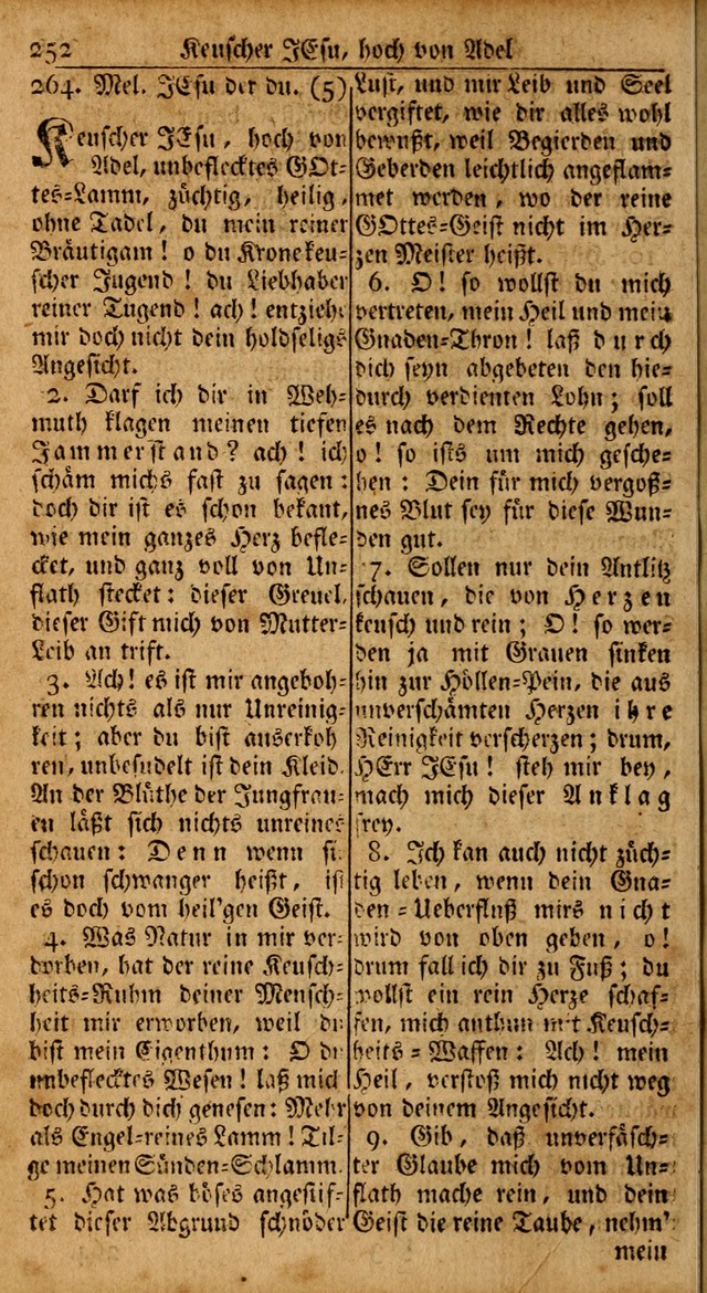 Das Kleine Davidische Psalterspiel der Kinder Zions: von alten und neuen auserlesenen Geistes-Gesängen allen wahren heils-begierigen säuglingen der weisheit, infonderheit aber denen Gemeinden ... page 252