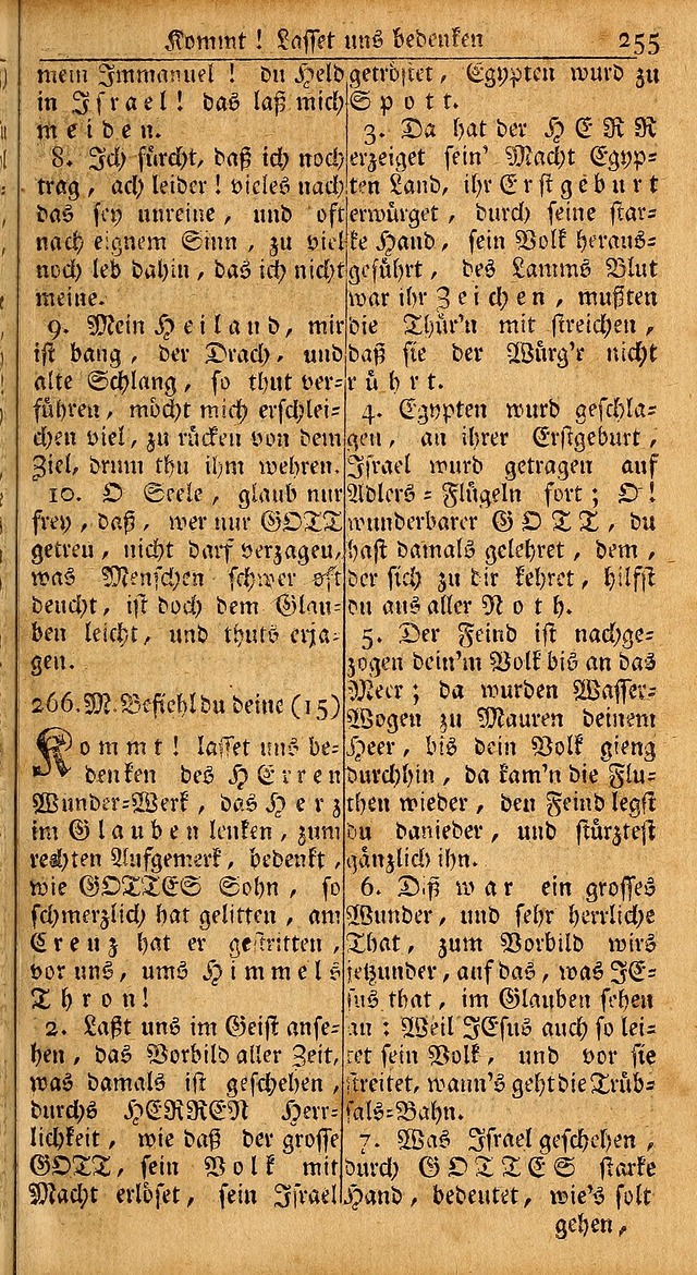 Das Kleine Davidische Psalterspiel der Kinder Zions: von alten und neuen auserlesenen Geistes-Gesängen allen wahren heils-begierigen säuglingen der weisheit, infonderheit aber denen Gemeinden ... page 255