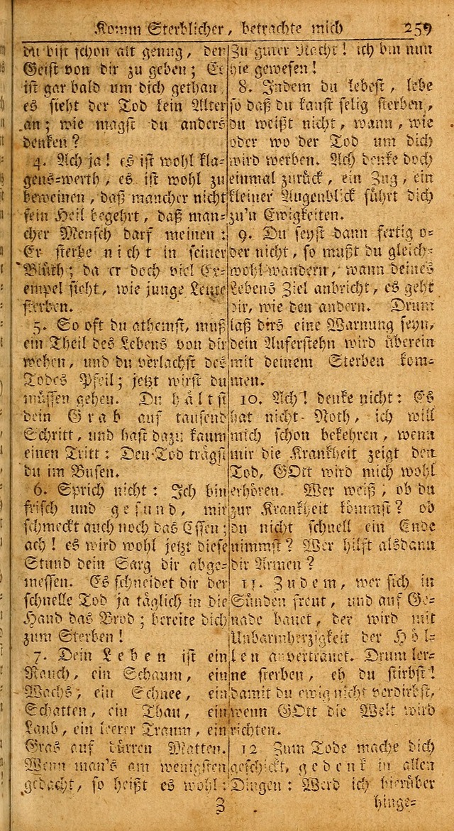 Das Kleine Davidische Psalterspiel der Kinder Zions: von alten und neuen auserlesenen Geistes-Gesängen allen wahren heils-begierigen säuglingen der weisheit, infonderheit aber denen Gemeinden ... page 259