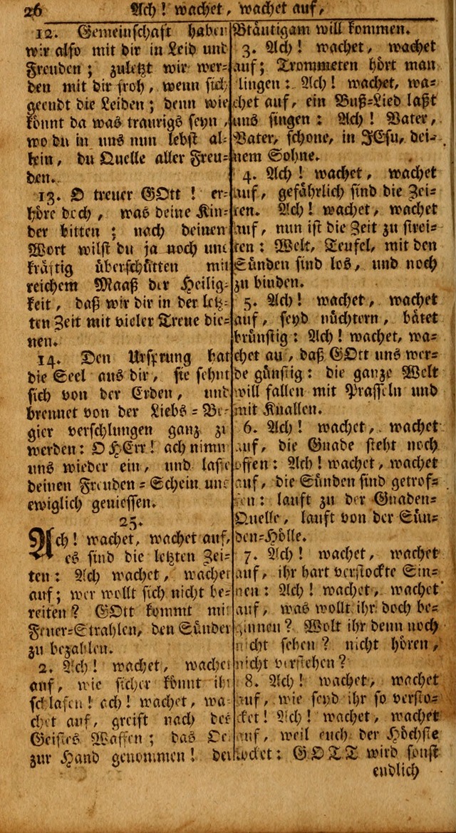 Das Kleine Davidische Psalterspiel der Kinder Zions: von alten und neuen auserlesenen Geistes-Gesängen allen wahren heils-begierigen säuglingen der weisheit, infonderheit aber denen Gemeinden ... page 26