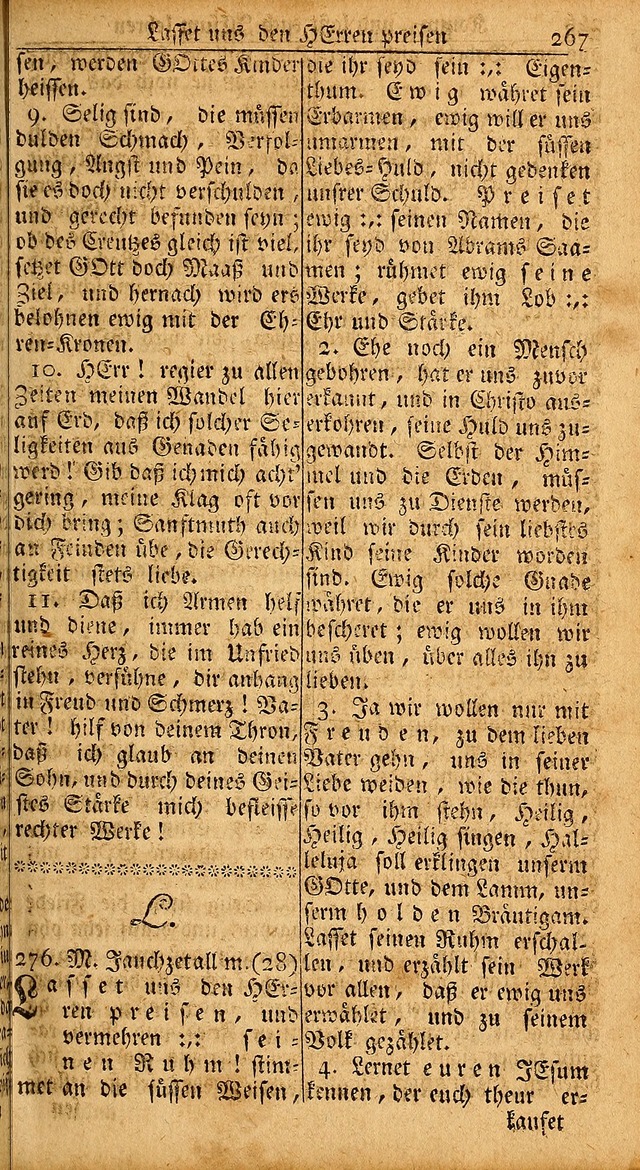 Das Kleine Davidische Psalterspiel der Kinder Zions: von alten und neuen auserlesenen Geistes-Gesängen allen wahren heils-begierigen säuglingen der weisheit, infonderheit aber denen Gemeinden ... page 267