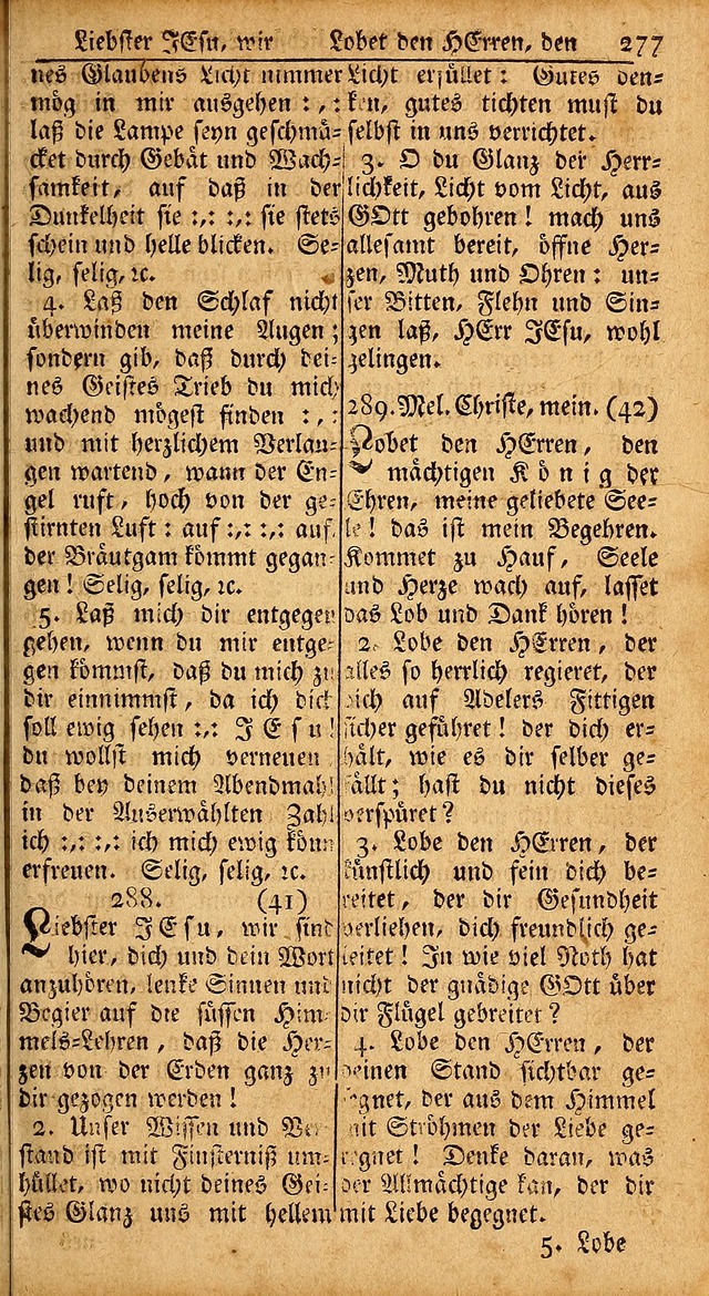 Das Kleine Davidische Psalterspiel der Kinder Zions: von alten und neuen auserlesenen Geistes-Gesängen allen wahren heils-begierigen säuglingen der weisheit, infonderheit aber denen Gemeinden ... page 277