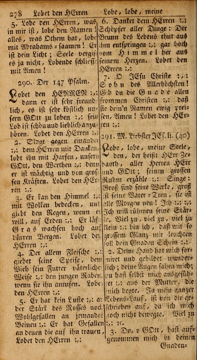 Das Kleine Davidische Psalterspiel der Kinder Zions: von alten und neuen auserlesenen Geistes-Gesängen allen wahren heils-begierigen säuglingen der weisheit, infonderheit aber denen Gemeinden ... page 278