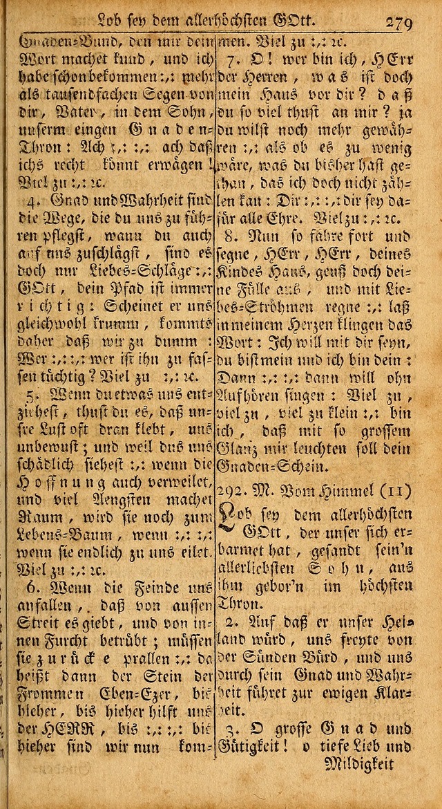 Das Kleine Davidische Psalterspiel der Kinder Zions: von alten und neuen auserlesenen Geistes-Gesängen allen wahren heils-begierigen säuglingen der weisheit, infonderheit aber denen Gemeinden ... page 279