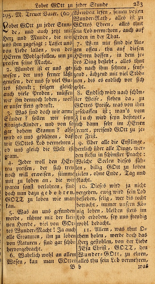 Das Kleine Davidische Psalterspiel der Kinder Zions: von alten und neuen auserlesenen Geistes-Gesängen allen wahren heils-begierigen säuglingen der weisheit, infonderheit aber denen Gemeinden ... page 283