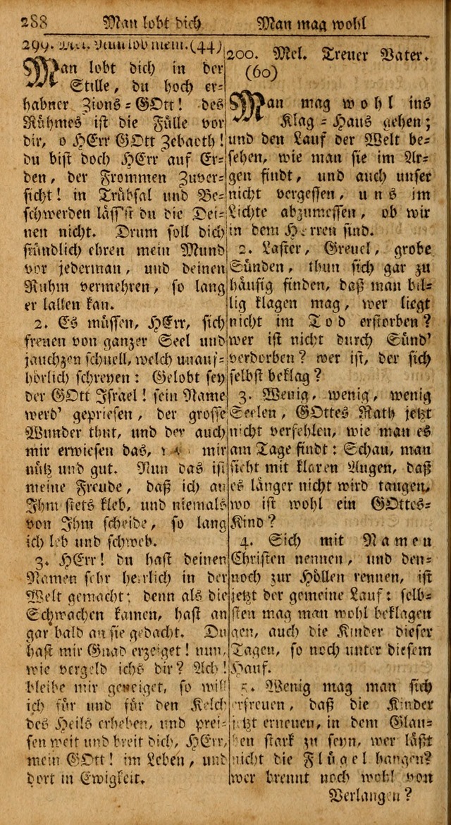 Das Kleine Davidische Psalterspiel der Kinder Zions: von alten und neuen auserlesenen Geistes-Gesängen allen wahren heils-begierigen säuglingen der weisheit, infonderheit aber denen Gemeinden ... page 288