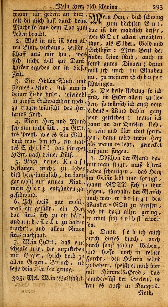 Das Kleine Davidische Psalterspiel der Kinder Zions: von alten und neuen auserlesenen Geistes-Gesängen allen wahren heils-begierigen säuglingen der weisheit, infonderheit aber denen Gemeinden ... page 293