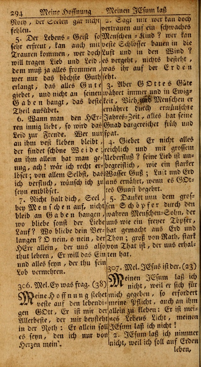 Das Kleine Davidische Psalterspiel der Kinder Zions: von alten und neuen auserlesenen Geistes-Gesängen allen wahren heils-begierigen säuglingen der weisheit, infonderheit aber denen Gemeinden ... page 294