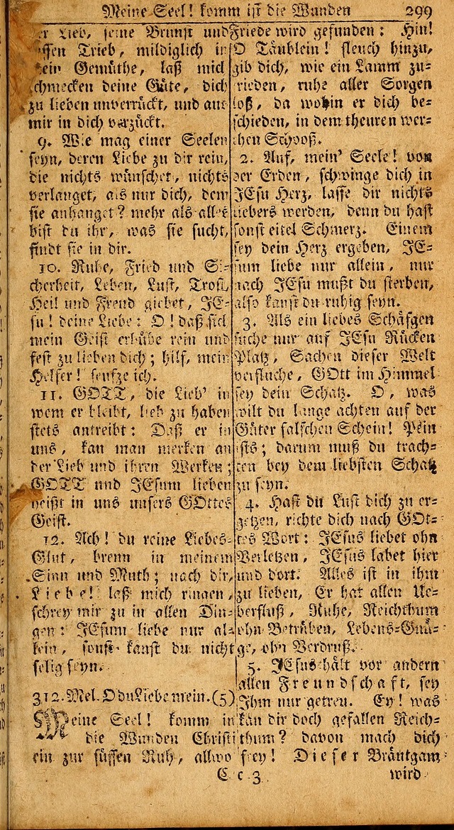 Das Kleine Davidische Psalterspiel der Kinder Zions: von alten und neuen auserlesenen Geistes-Gesängen allen wahren heils-begierigen säuglingen der weisheit, infonderheit aber denen Gemeinden ... page 299