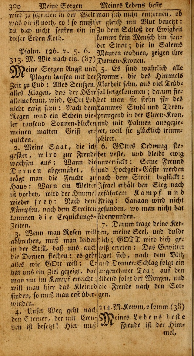 Das Kleine Davidische Psalterspiel der Kinder Zions: von alten und neuen auserlesenen Geistes-Gesängen allen wahren heils-begierigen säuglingen der weisheit, infonderheit aber denen Gemeinden ... page 300