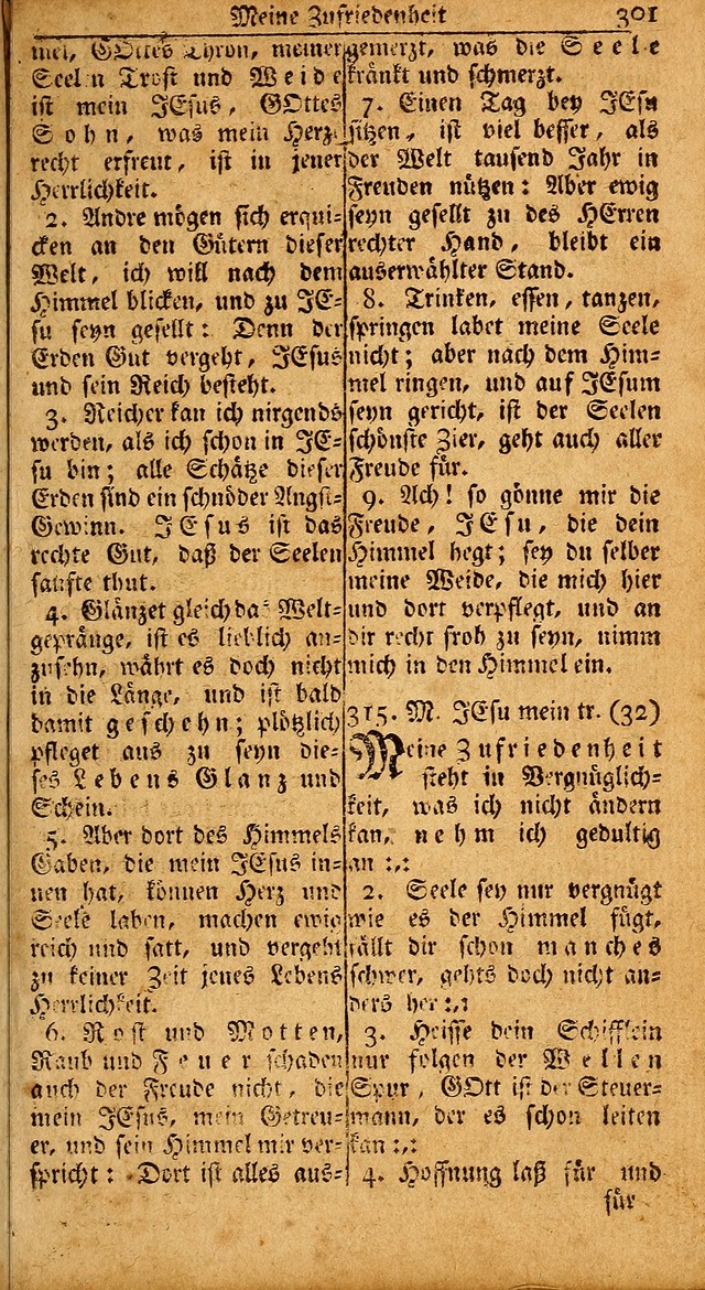 Das Kleine Davidische Psalterspiel der Kinder Zions: von alten und neuen auserlesenen Geistes-Gesängen allen wahren heils-begierigen säuglingen der weisheit, infonderheit aber denen Gemeinden ... page 301