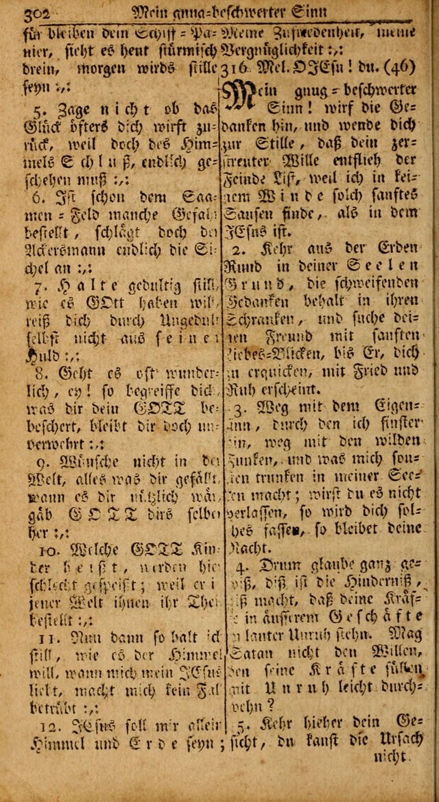 Das Kleine Davidische Psalterspiel der Kinder Zions: von alten und neuen auserlesenen Geistes-Gesängen allen wahren heils-begierigen säuglingen der weisheit, infonderheit aber denen Gemeinden ... page 302