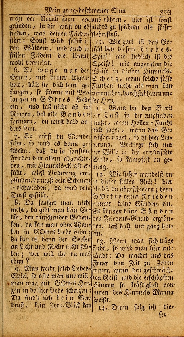 Das Kleine Davidische Psalterspiel der Kinder Zions: von alten und neuen auserlesenen Geistes-Gesängen allen wahren heils-begierigen säuglingen der weisheit, infonderheit aber denen Gemeinden ... page 303