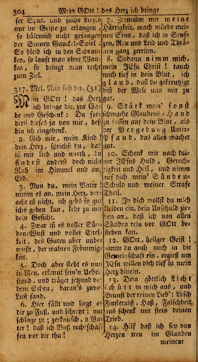 Das Kleine Davidische Psalterspiel der Kinder Zions: von alten und neuen auserlesenen Geistes-Gesängen allen wahren heils-begierigen säuglingen der weisheit, infonderheit aber denen Gemeinden ... page 304