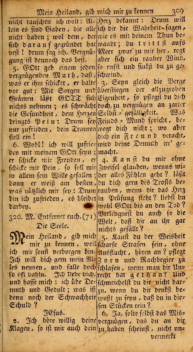 Das Kleine Davidische Psalterspiel der Kinder Zions: von alten und neuen auserlesenen Geistes-Gesängen allen wahren heils-begierigen säuglingen der weisheit, infonderheit aber denen Gemeinden ... page 309