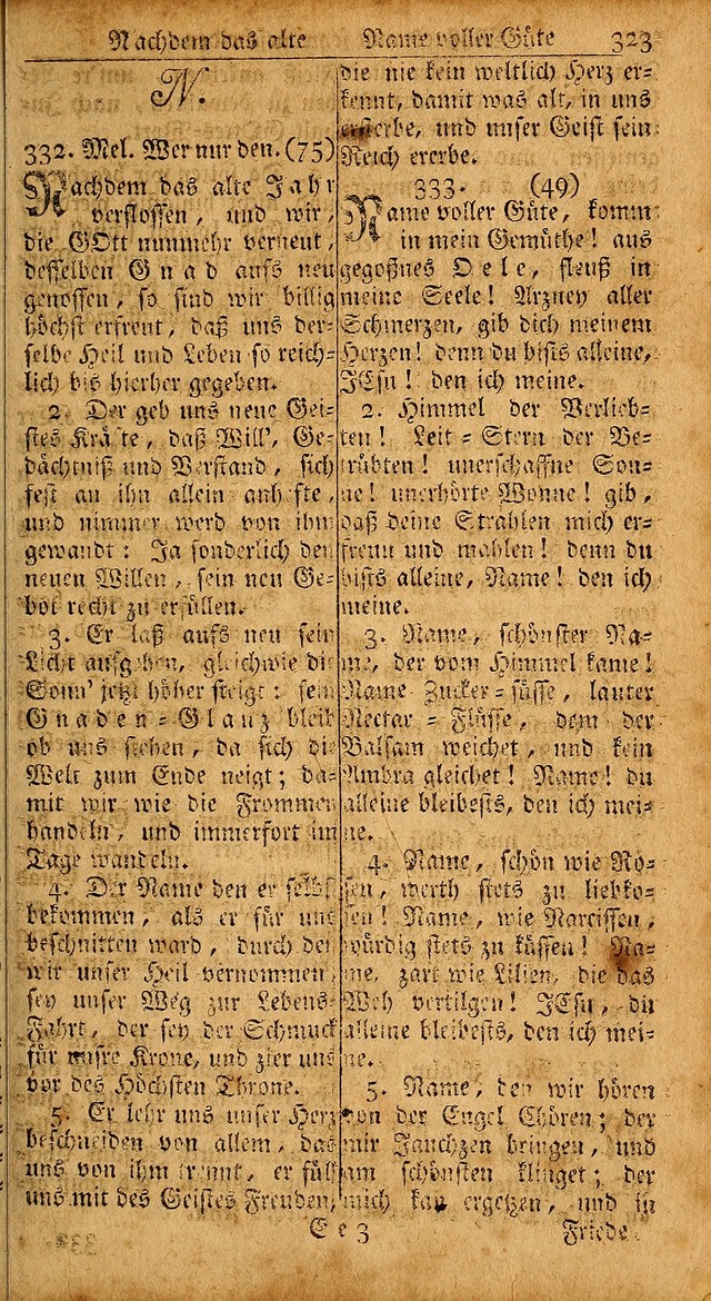 Das Kleine Davidische Psalterspiel der Kinder Zions: von alten und neuen auserlesenen Geistes-Gesängen allen wahren heils-begierigen säuglingen der weisheit, infonderheit aber denen Gemeinden ... page 323