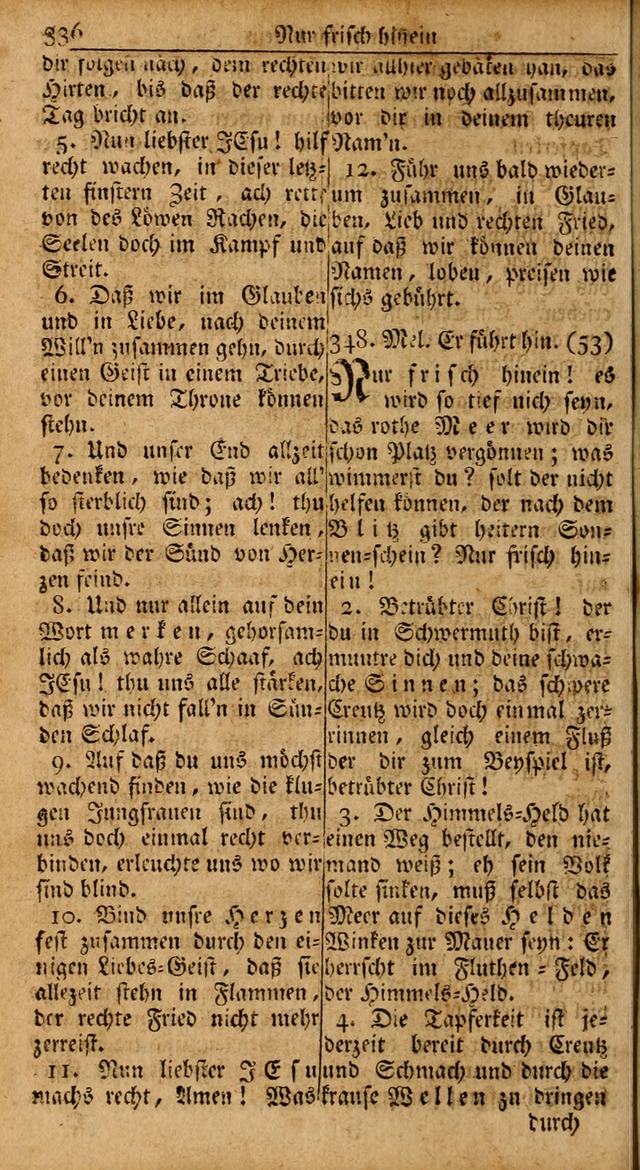 Das Kleine Davidische Psalterspiel der Kinder Zions: von alten und neuen auserlesenen Geistes-Gesängen allen wahren heils-begierigen säuglingen der weisheit, infonderheit aber denen Gemeinden ... page 336