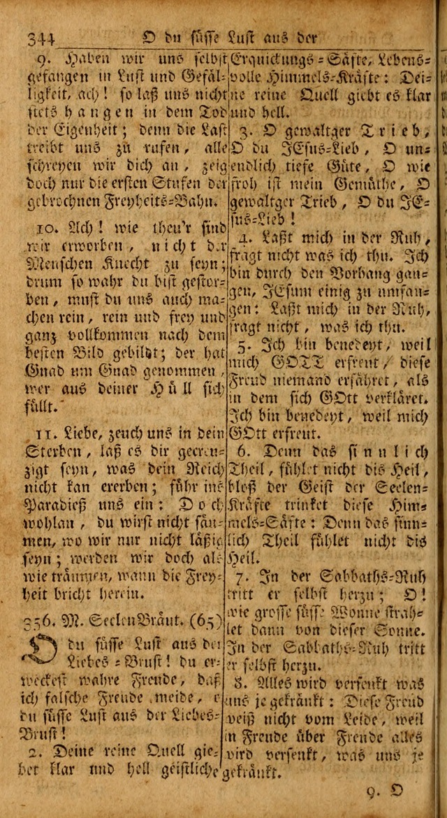 Das Kleine Davidische Psalterspiel der Kinder Zions: von alten und neuen auserlesenen Geistes-Gesängen allen wahren heils-begierigen säuglingen der weisheit, infonderheit aber denen Gemeinden ... page 344