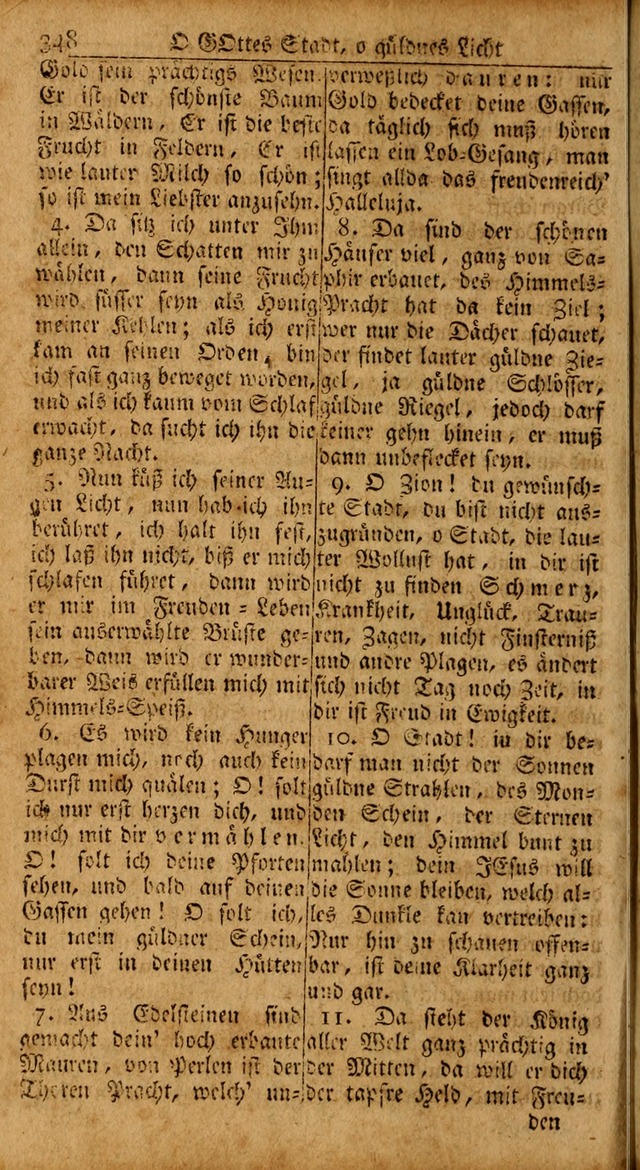 Das Kleine Davidische Psalterspiel der Kinder Zions: von alten und neuen auserlesenen Geistes-Gesängen allen wahren heils-begierigen säuglingen der weisheit, infonderheit aber denen Gemeinden ... page 348