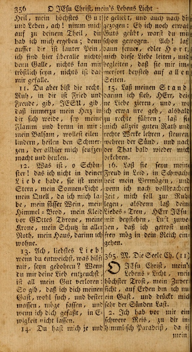 Das Kleine Davidische Psalterspiel der Kinder Zions: von alten und neuen auserlesenen Geistes-Gesängen allen wahren heils-begierigen säuglingen der weisheit, infonderheit aber denen Gemeinden ... page 356